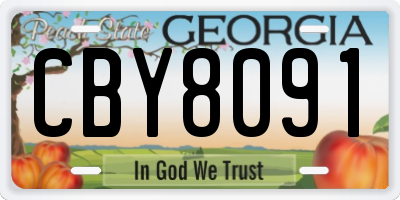 GA license plate CBY8091