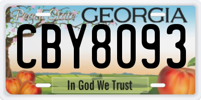 GA license plate CBY8093