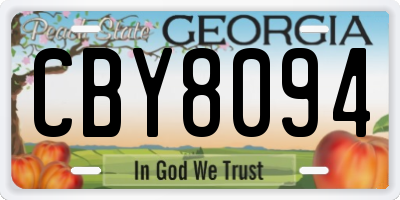 GA license plate CBY8094