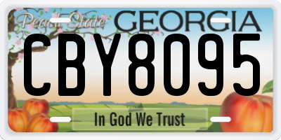 GA license plate CBY8095