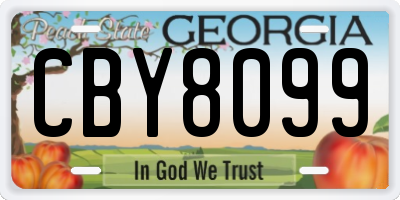 GA license plate CBY8099