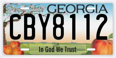 GA license plate CBY8112