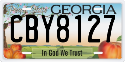 GA license plate CBY8127