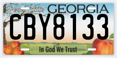 GA license plate CBY8133