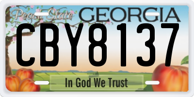 GA license plate CBY8137