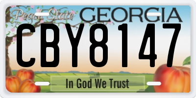 GA license plate CBY8147