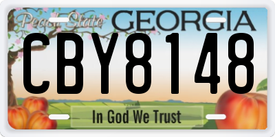 GA license plate CBY8148
