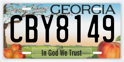 GA license plate CBY8149