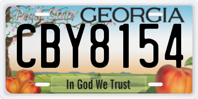 GA license plate CBY8154