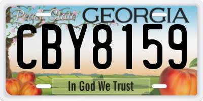 GA license plate CBY8159