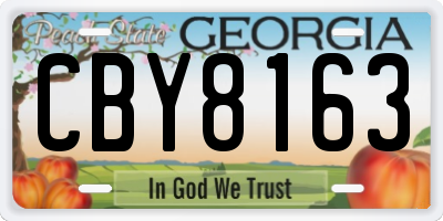 GA license plate CBY8163