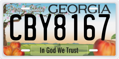 GA license plate CBY8167