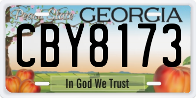 GA license plate CBY8173