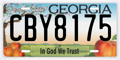 GA license plate CBY8175