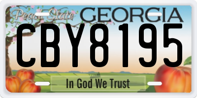 GA license plate CBY8195