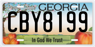 GA license plate CBY8199
