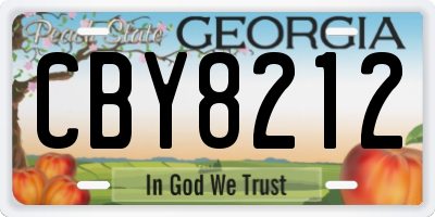 GA license plate CBY8212
