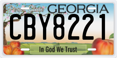 GA license plate CBY8221