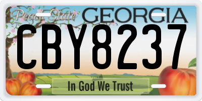 GA license plate CBY8237