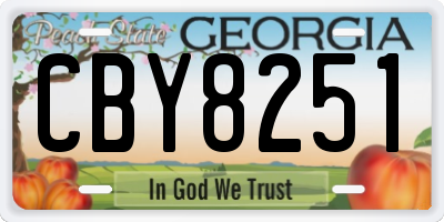 GA license plate CBY8251