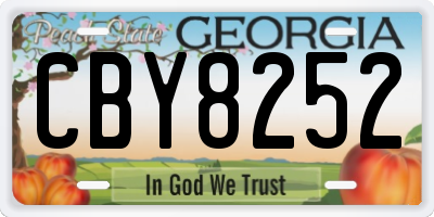 GA license plate CBY8252