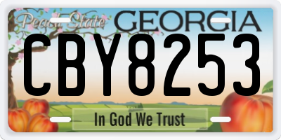 GA license plate CBY8253