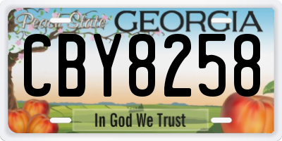 GA license plate CBY8258