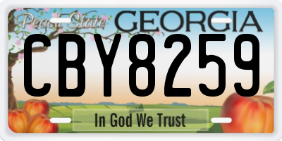 GA license plate CBY8259