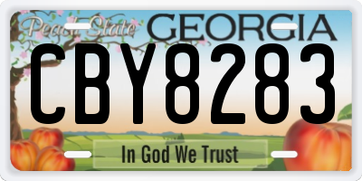 GA license plate CBY8283