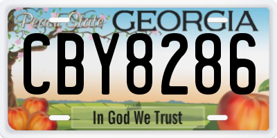 GA license plate CBY8286