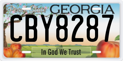 GA license plate CBY8287