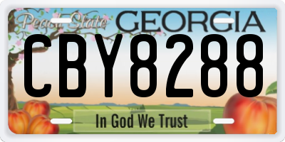 GA license plate CBY8288