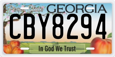 GA license plate CBY8294