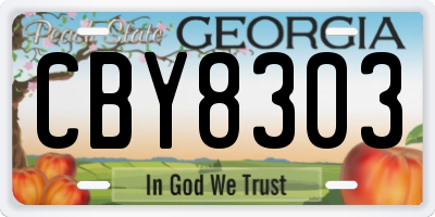 GA license plate CBY8303