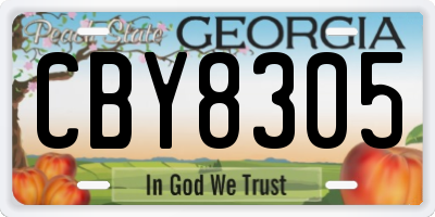 GA license plate CBY8305