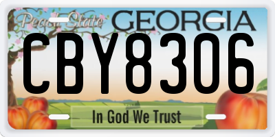GA license plate CBY8306