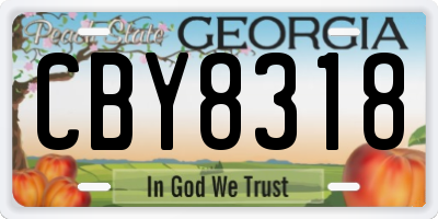 GA license plate CBY8318