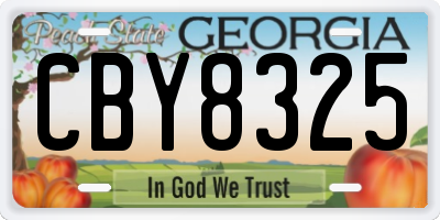 GA license plate CBY8325