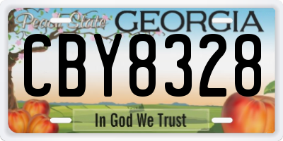 GA license plate CBY8328