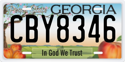 GA license plate CBY8346