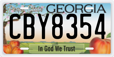 GA license plate CBY8354