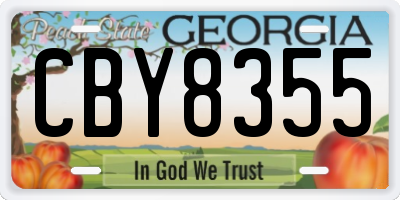 GA license plate CBY8355