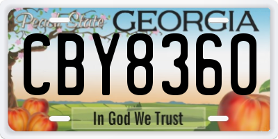 GA license plate CBY8360