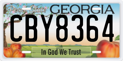 GA license plate CBY8364