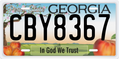 GA license plate CBY8367