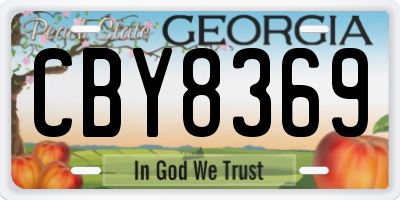GA license plate CBY8369
