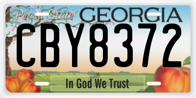 GA license plate CBY8372