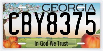 GA license plate CBY8375