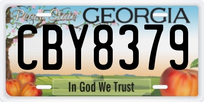 GA license plate CBY8379