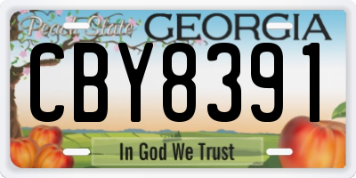 GA license plate CBY8391